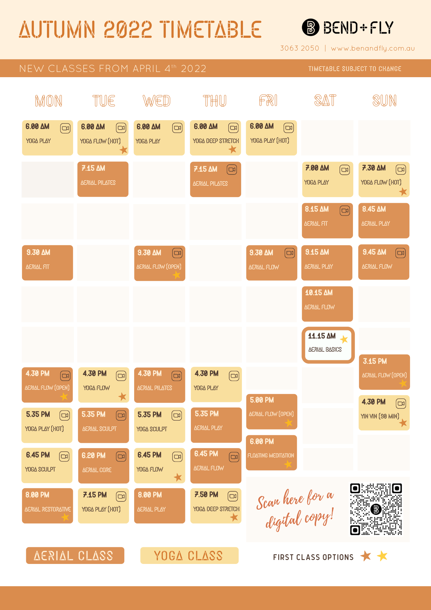 Downloadable Timetable