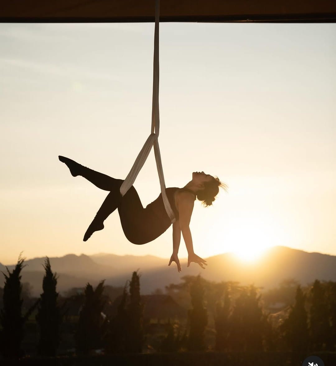 Zephyr, the Aerial Yoga Foundations Course instructor